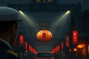 短剧《电梯奇遇》封面，电梯门缝与走廊灯光