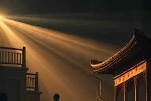 科幻短片合集《轨道之外》封面，近地轨道维修站结构图